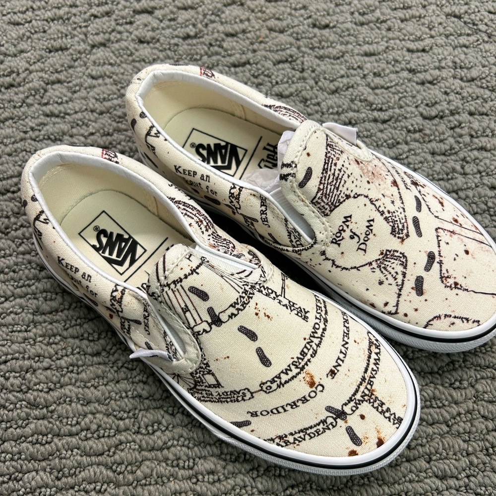 Vans Harry Potter Map Pattern Slip-Ons size 13 kids